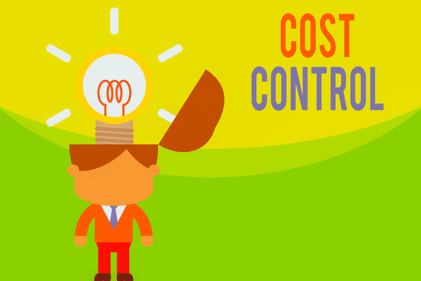 Text sign showing Cost Control.